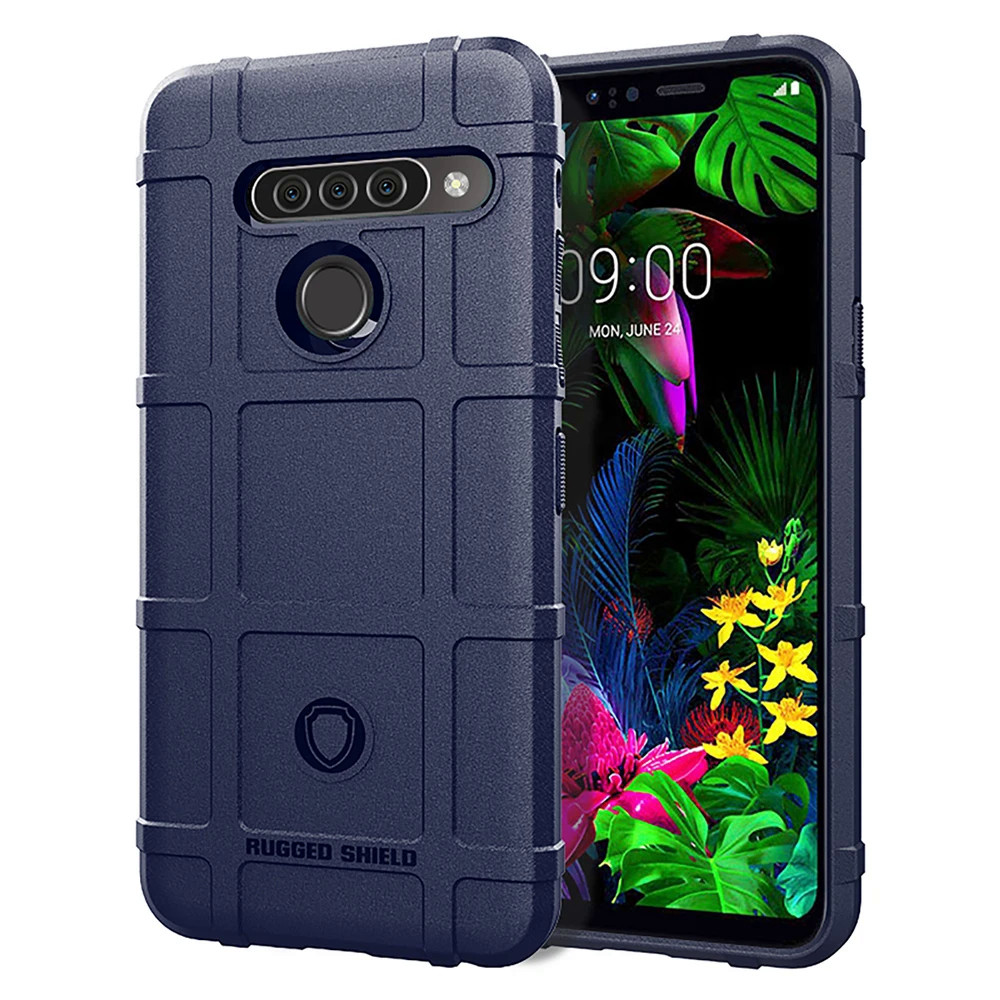 Протиударний чохол бампер Rugged Shield для LG G8 Thinq синій гумовий