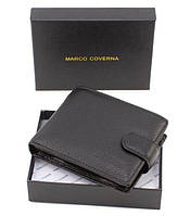 Кожаный кошелек для парней с визитницей 11,5х9 Marco Coverna M111 (21584) черный PK, код: 8057977