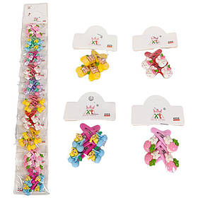 Шпилька тик-так для волосся "Фруктові друзі" 40шт на блістері HC-018 KNZ