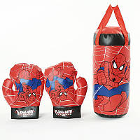 Детские боксерские перчатки и подвесная груша Человек паук
