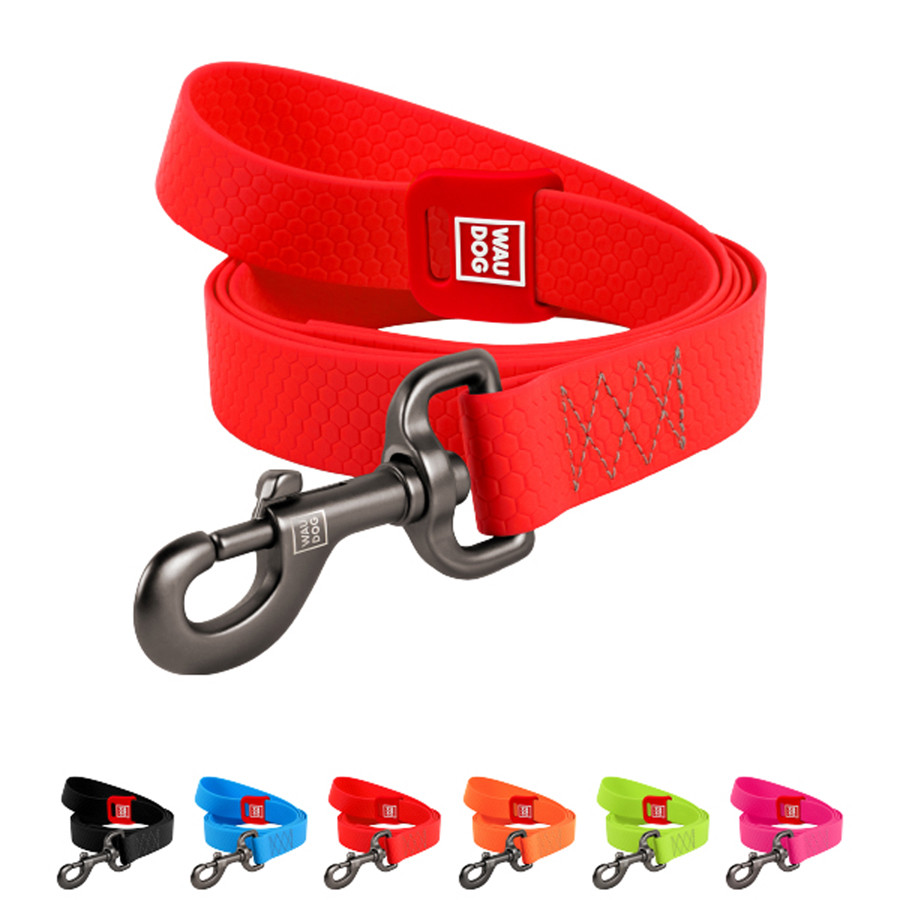 Повідець для собак водостійкий WAUDOG Waterproof, S, Ш 15 мм, Д 183 см червоний, фото 1