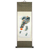 Свиток настенный Traditional Chinese Art Огненный дракон Шелк Рисовая бумага 90х30 см (12011) UM, код: 1769037