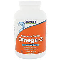 Омега 3 NOW Foods Omega-3 Molecularly Distilled Softgels 500 Softgels SX, код: 7518506