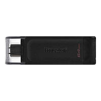 Флеш-накопитель USB3.2 64GB Type-C Kingston DataTraveler 70 Black (DT70 64GB) PS, код: 6714441