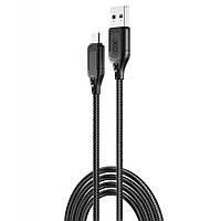 Кабель XO NB235 Zebra series Braided 2.4A USB to Micro 1 m Черный DS, код: 8215818