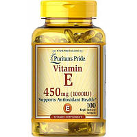 Витамин E Puritan's Pride Vitamin E 1000 IU 100 Softgels FT, код: 7518973