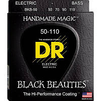 Струни для бас-гітари DR BKB-50 Black Beauties K3 Coated Heavy Bass 4-Strings 50 110 PI, код: 6555801