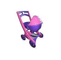 Коляска для кукол с люлькой Doloni Toys розово-фиолетовая 0-0121 CP, код: 8332340