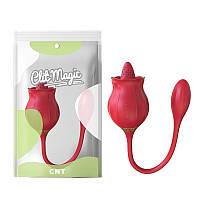 Клиторальный вибростимулятор Wild Bloom Flicking Dual Pleasure Red Cnt EM, код: 8376002