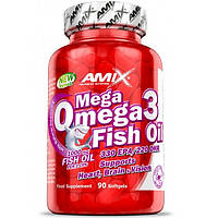 Омега для спорта Amix Nutrition Mega Omega 3 Fish Oil 1000 mg 90 Softgels PK, код: 7911143