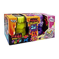 Вязкая масса 2 в 1 Mega Stretch Slime и Fluffy Slime Danko Toys FLS-03-01U укр Желто-фиолетов MP, код: 8378801