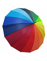 Зонт-трость полуавтомат Flagman 8052B Радуга на 16 спиц Разноцветный OM, код: 8060084