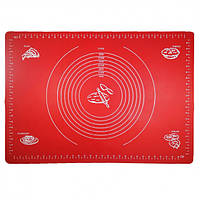 Силіконовий килимок A-PLUS 65 х 45 см для розкачування тіста червоний SC, код: 8330750