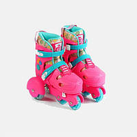Роликовые коньки с защитой Best Roller 26-29 XS светящиеся PU колёса Pink (141105) BX, код: 8327834