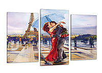Модульная картина Poster-land Пара под зонтом в Париже 53x100см Арт-517_3 SX, код: 7359285