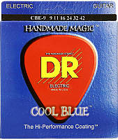 Струны для электрогитары DR CBE-9 Cool Blue Light Coated Electric Guitar Strings 9 42 EJ, код: 6555813