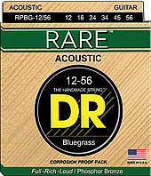 Струны для акустической гитары DR RPBG-12 56 Rare Phosphor Bronze Acoustic Guitar Strings Blu ES, код: 6556262