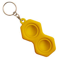 Іграшка-антистрес Pop It Жовтий Брелок Шестигранний KB, код: 6691318