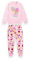 Пижама детская хлопковая для девочки длинный рукав GABBI PGD-21-9 Sweet Розовый 134 (12826) PM, код: 8454284