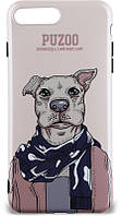 Чехол-накладка PUZOO TPU Glossy Shiny Powder Art dog iPhone 7 Plus/8 Plus Brown Aboo
