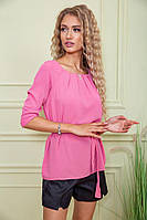 Блузка с рукавами 3 4 и поясом Розовый 172R1-1 Ager 44 DS, код: 8229906