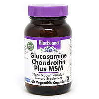 Препарат для суглобів і зв'язок Bluebonnet Nutrition Glucosamine Chondroitin Plus MSM 60 Veg C PM, код: 7517506