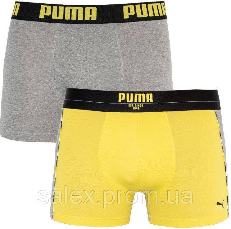 Труси-боксери Puma Statement Boxer S 2 пари gray yellow (501006001-020) SX, код: 2467430