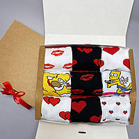 Подарок на день святого Валентина девушке носки в подарочной коробочке 36-41р 9 штук GH