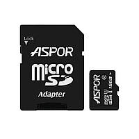 Карта памяти Aspor MicroSDHC 16GB UHS-I (Class 10) + SD адаптер MP, код: 8348599