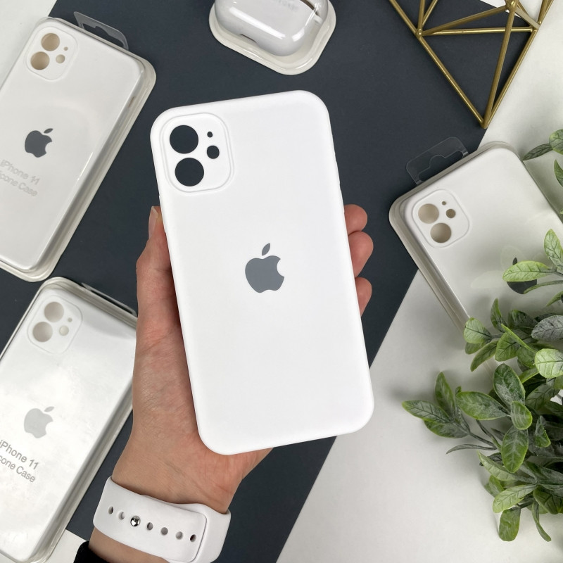 Силіконовий чохол із квадратними бортами на iPhone 11. Case for iPhone 11 White (9)