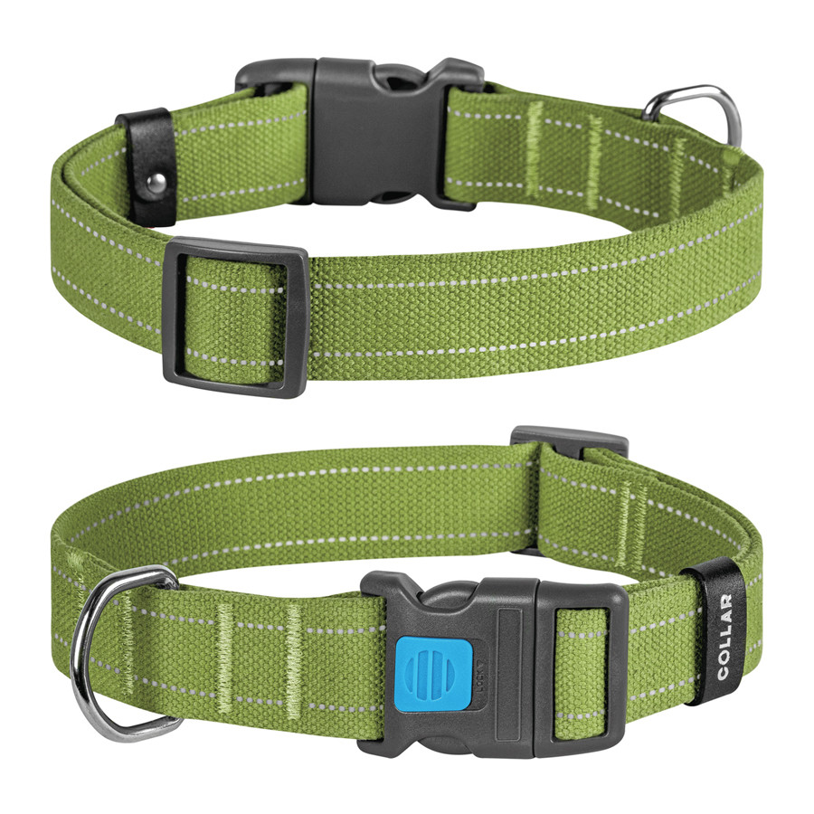 Нашийник для собак х/б тасьма CoLLaR Брезент, пластиковий фастекс, L, Ш 35 мм, Д 46-69 см, фото 1