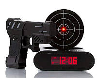 Будильник SUNROZ Gun Alarm Clock з мішенню Чорний (SUN3415) SX, код: 2663879