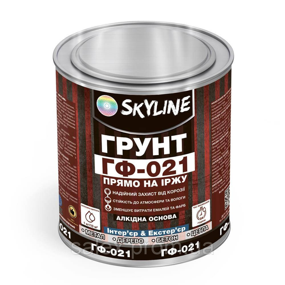 Ґрунт ГФ-021 алкідний антикорозійний універсальний Skyline 1 кг Червоно-коричневий SX, код: 8248462