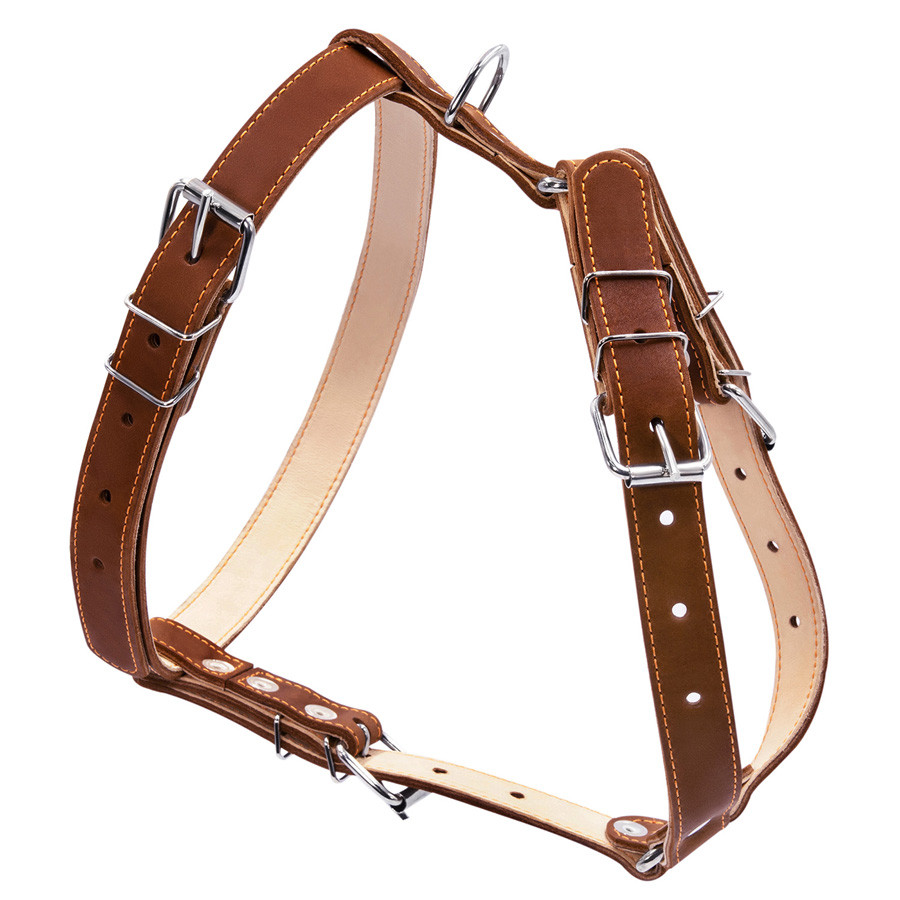 Шлея "CoLLaR" подвійна (ширина 25 мм, А:49-68 см, В:68-80см) коричневий, фото 1