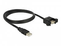 Кабель удлинитель Lucom USB2.0 A M F 1.0m AWG24+28 PanelMount Gold Черный (62.09.8358) PM, код: 8345703