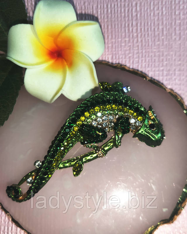купить украшения с фианитами брошка саламандра  подарок женщине пирсинг
