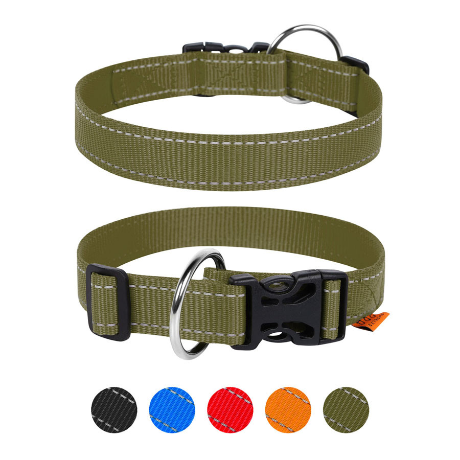 Нашийник Dog Extreme нейлоновий регульований (ширина 30 мм, довжина 35-58 см) хакі, фото 1