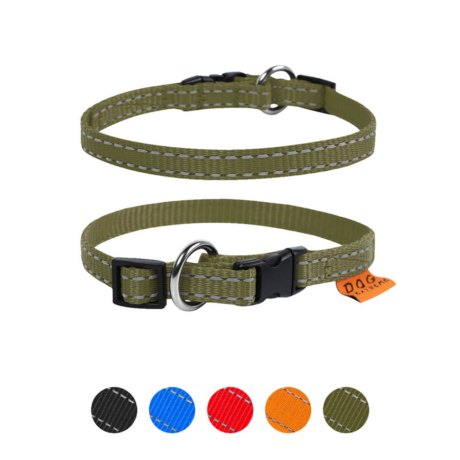 Нашийник Dog Extreme нейлоновий регульований (ширина 10 мм, довжина 20-30 см) хакі, фото 1