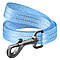 Повідець для собак з відновленої бавовни WAUDOG Re-cotton світловідбивний, M, Ш 20 мм, Д 150 см блакитний, фото 2