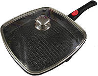 Сковорода гриль с крышкой Benson BN-314 28 см Черный EV, код: 2590835