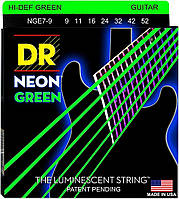 Струны для электрогитары DR NGE7-9 Hi-Def Neon Green K3 Coated Light 7-String Electric Guitar EM, код: 6556106