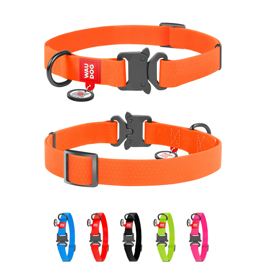 Нашийник для собак водостійкий WAUDOG Waterproof з QR-паспортом, металева пряжка-фастекс, Ш 20 мм, Дл, фото 1