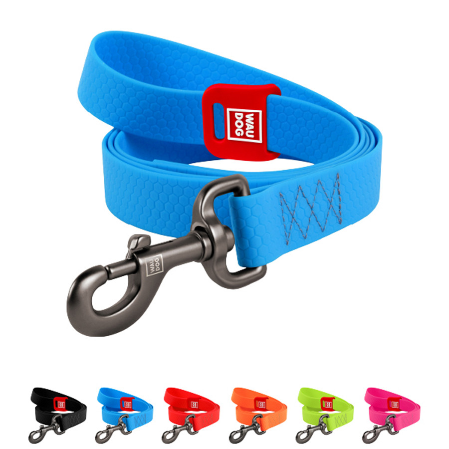 Повідець для собак водостійкий WAUDOG Waterproof, L-XXL, Ш 25 мм, Д 183 см блакитний, фото 1