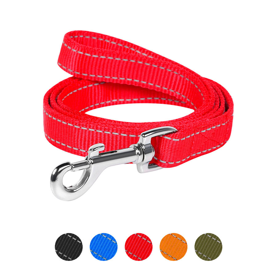 Повідець "Dog Extreme" нейлоновий подвійний (ширина 20 мм, довжина 122 см) червоний, фото 1