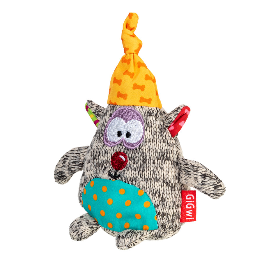 Іграшка для собак Ведмідь з пискавкою GiGwi Plush, текстиль, 10 см, фото 1
