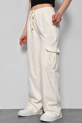 Штани жіночі напівбатальні молочного кольору р.5XL 175983T Безкоштовна доставка