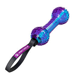 Іграшка для собак Гантеля з вимикною пискавкою GiGwi Push to mute, TPR Гума, нейлон, 18 см