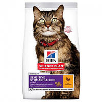 Корм Hill's Science Plan Feline Adult Sensitive Stomach Skin сухой для кошек с чувствительны PK, код: 7664473