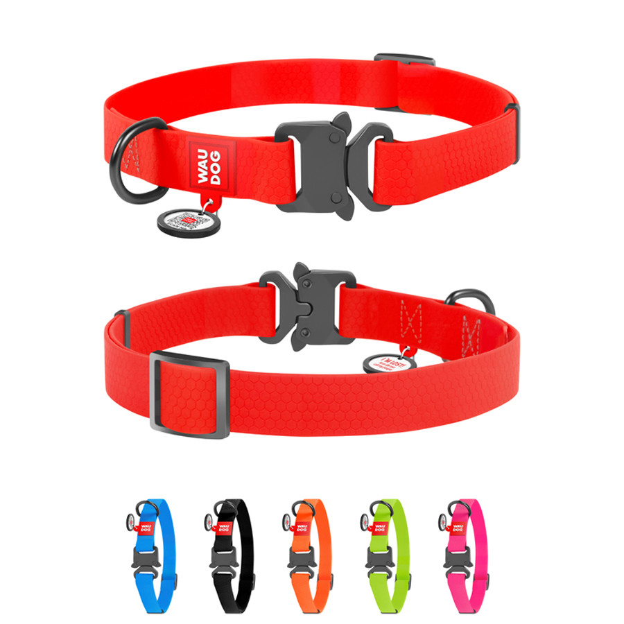 Нашийник для собак водостійкий WAUDOG Waterproof з QR-паспортом, металева пряжка-фастекс, Ш 25 мм, Дл, фото 1