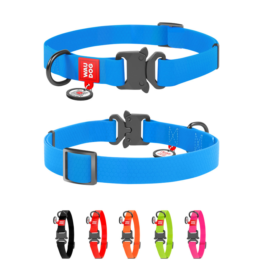 Нашийник для собак водостійкий WAUDOG Waterproof з QR-паспортом, металева пряжка-фастекс, Ш 25 мм, Дл, фото 1